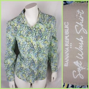 Banana Republic Women's Paisley Soft Wash Shirt